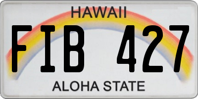 HI license plate FIB427