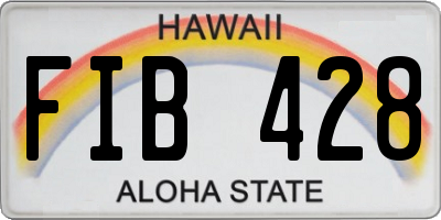 HI license plate FIB428
