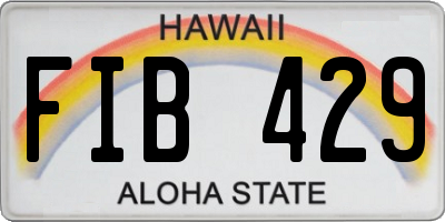 HI license plate FIB429