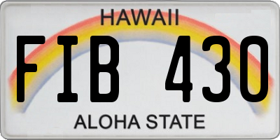 HI license plate FIB430