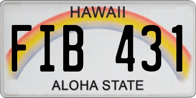 HI license plate FIB431