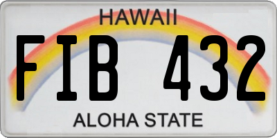 HI license plate FIB432