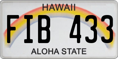 HI license plate FIB433