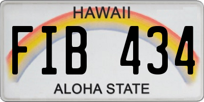 HI license plate FIB434