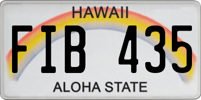 HI license plate FIB435