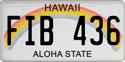 HI license plate FIB436