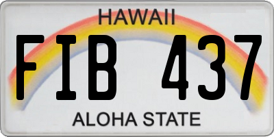 HI license plate FIB437