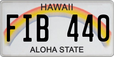 HI license plate FIB440