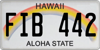 HI license plate FIB442