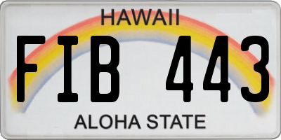 HI license plate FIB443