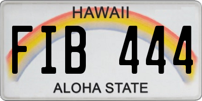 HI license plate FIB444