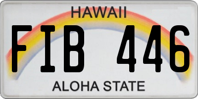 HI license plate FIB446