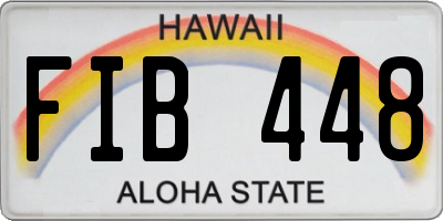HI license plate FIB448