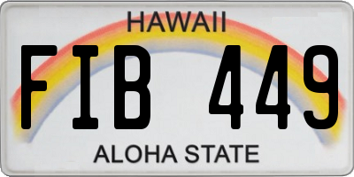 HI license plate FIB449