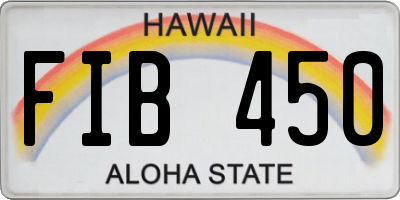 HI license plate FIB450