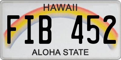 HI license plate FIB452