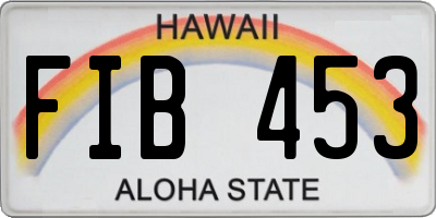 HI license plate FIB453