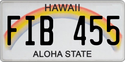 HI license plate FIB455
