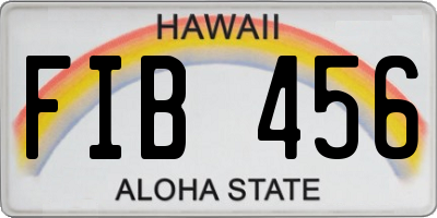 HI license plate FIB456