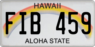 HI license plate FIB459
