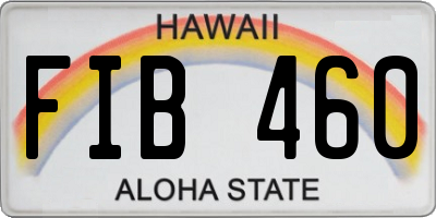 HI license plate FIB460
