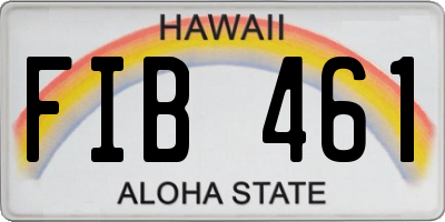 HI license plate FIB461
