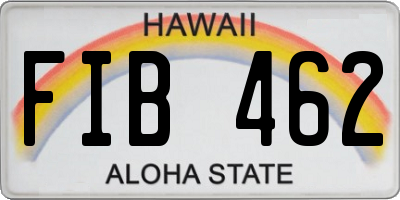 HI license plate FIB462