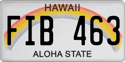 HI license plate FIB463