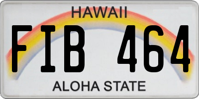 HI license plate FIB464