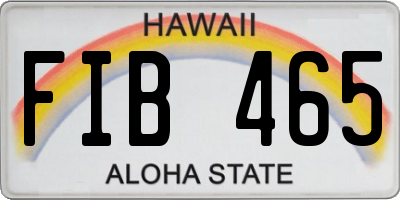 HI license plate FIB465