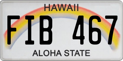 HI license plate FIB467