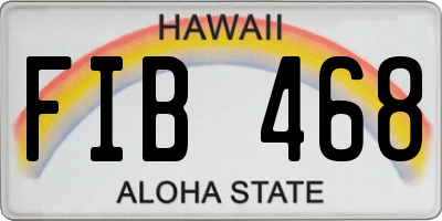 HI license plate FIB468