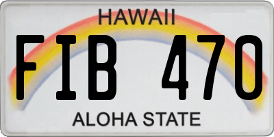 HI license plate FIB470