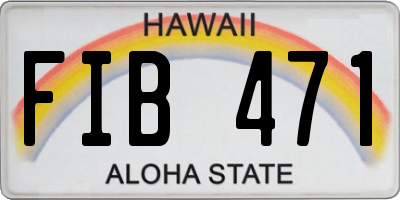 HI license plate FIB471