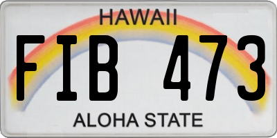 HI license plate FIB473