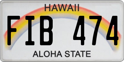 HI license plate FIB474