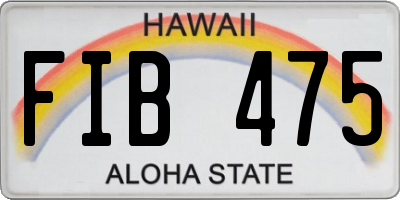 HI license plate FIB475