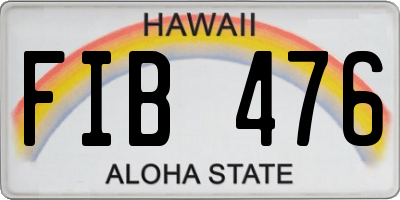 HI license plate FIB476