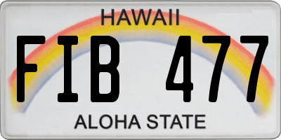 HI license plate FIB477