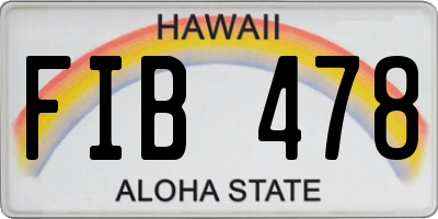 HI license plate FIB478