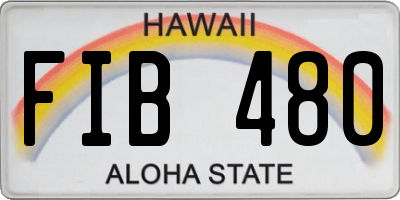 HI license plate FIB480