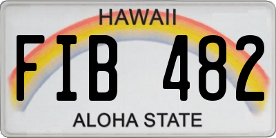 HI license plate FIB482