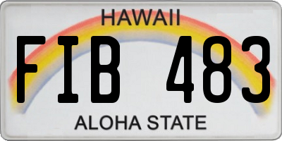 HI license plate FIB483
