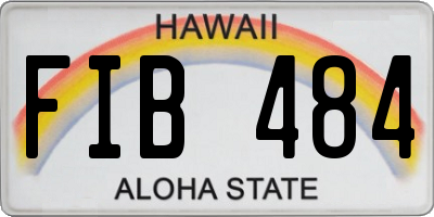 HI license plate FIB484