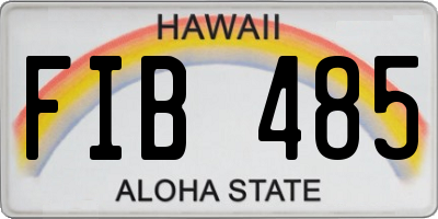 HI license plate FIB485