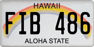 HI license plate FIB486