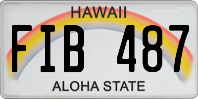 HI license plate FIB487