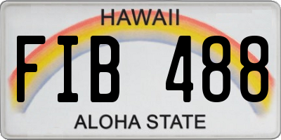 HI license plate FIB488
