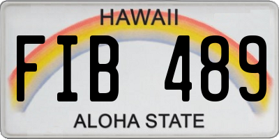 HI license plate FIB489