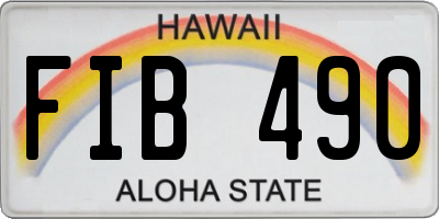 HI license plate FIB490